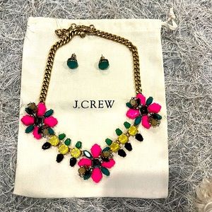 J.Crew Statement Necklace with Matching Stud Earrings